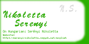 nikoletta serenyi business card